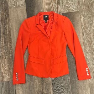 Forever 21 Orange Fitted Blazer with Notched Lapel and Long Sleeves